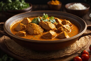 chicken with vegetables (Chicken Curry) - obrazy, fototapety, plakaty