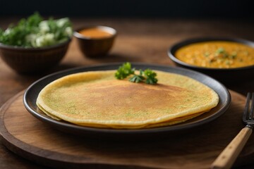 pancakes on a plate (Dosa)