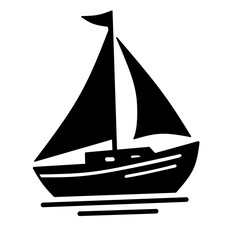 Boat or ship silhouette cut out vector icon