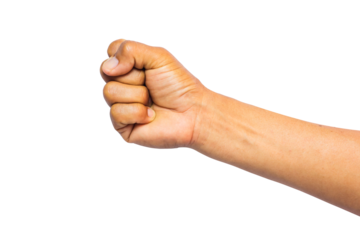 hand fist isotaled on white background, clipping path