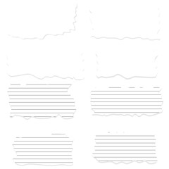 Set Of White Torn Paper - obrazy, fototapety, plakaty