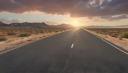 Naklejka premium Whispers of Adventure Endless road ahead, whispering tales of faraway lands and untold stories