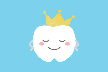 王冠を被った歯のキャラクター2