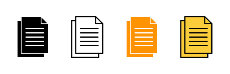 Document icon set vector. Paper sign and symbol. File Icon