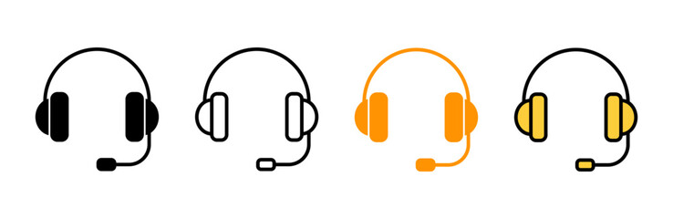Headphone icon set vector. headphone sign and symbol