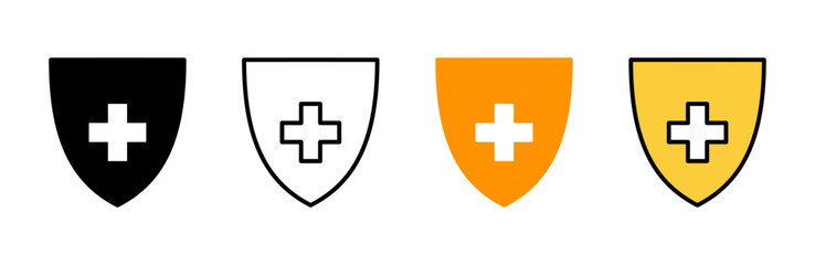 Health insurance icon set vector. Insurance document sign and symbol