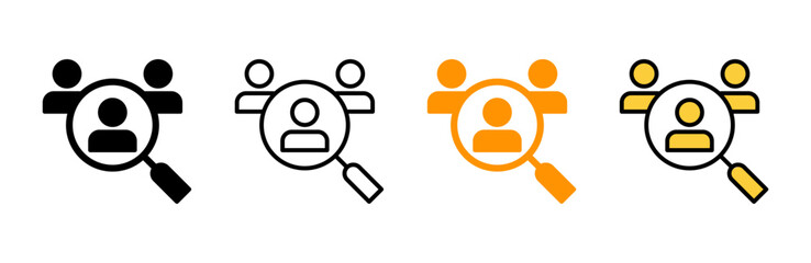 Hiring icon set vector. Search job vacancy sign and symbol. Human resources concept. Recruitment