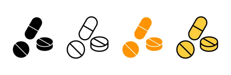 Foto auf Acrylglas Pills icon set vector. capsule icon. Drug sign and symbol © Lunaraa