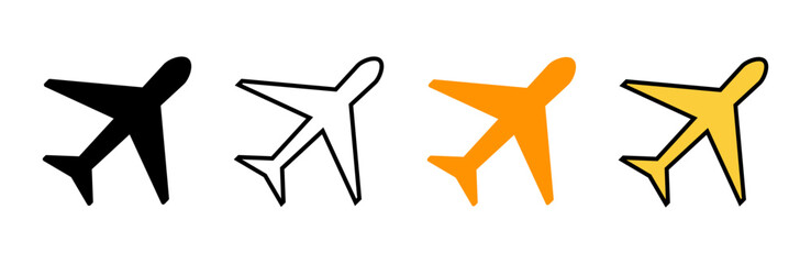 Plane icon set vector. Airplane sign and symbol. Flight transport symbol. Travel sign. aeroplane