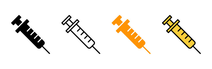 Syringe icon set vector. injection sign and symbol. vaccine icon