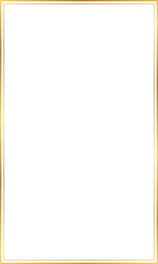 Rectangle gold frame for social story, card, invitation, vertical border with 3x5 scale ratio, illustration ,cutout,  png isolated on transparent background.	