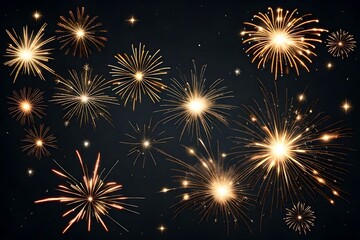 available Transparent Fireworks Element. Sparkles Star. Radiance flash rays