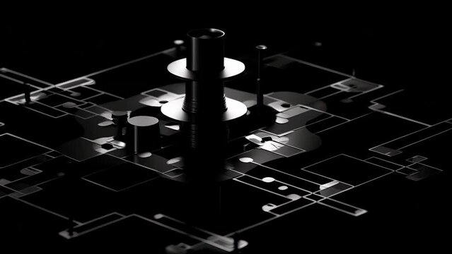 An electron microscope of a spinvalve, a device used to measure the spin of electrons in a quantum spintronics system. The spinvalve consists of two layers of a magnetic material separated