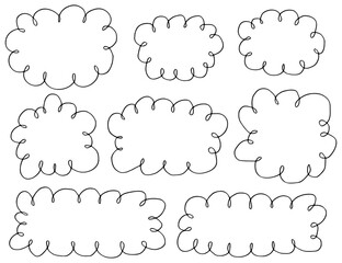 手書きのフレームセット、ポップ、広告、ワンポイント