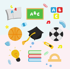 vector back to school stationery