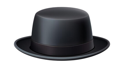 Monochrome Chic Black Bowler Hat on White Background
