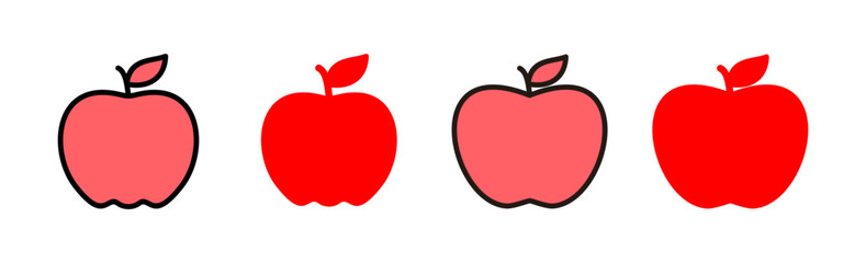 Apple icon set illustration. Apple sign and symbols for web design.
