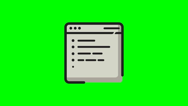 Search Coding or Hacker programming code icon. green screen background. Programming code icon created with binary code. Seamless video with alpha channel on green screen background.