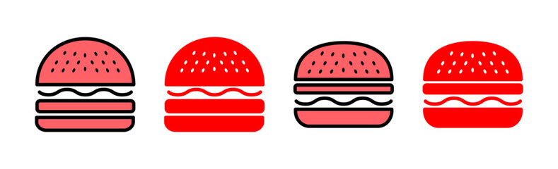Burger icon set illustration. burger sign and symbol. hamburger
