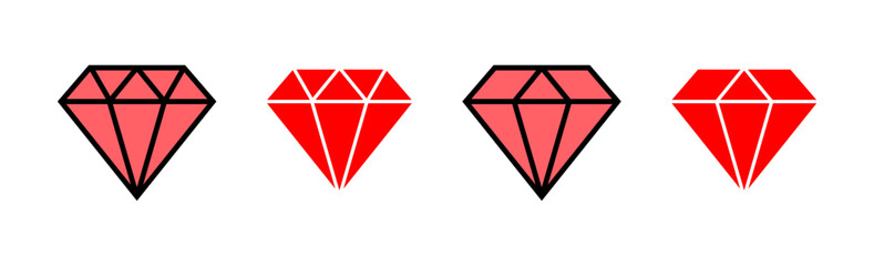 Diamond icon set illustration. diamond gems sign and symbol