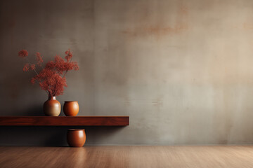 red vase with a flower