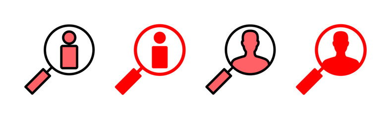 Hiring icon set illustration. Search job vacancy sign and symbol. Human resources concept. Recruitment