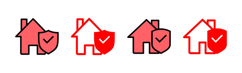 home insurance icon set illustration. home protection sign and symbol
