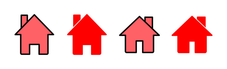 Home icon set illustration. House sign and symbol