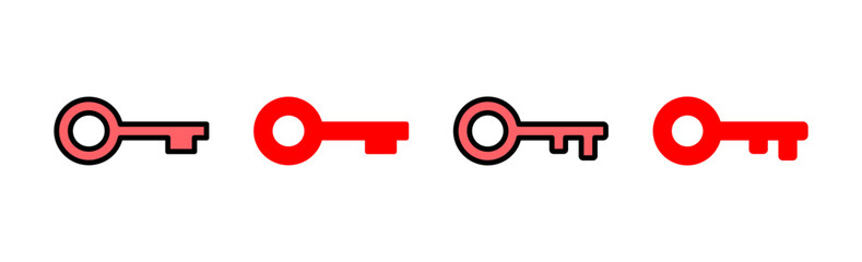 Key icon set illustration. Key sign and symbol.