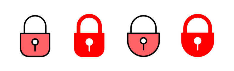 Lock icon set illustration. Padlock sign and symbol. Encryption icon. Security symbol