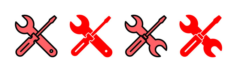 Repair tools icon set illustration. tool sign and symbol. setting icon. Wrench and screwdriver. Service