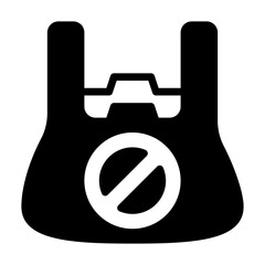 no plastic bag glyph icon