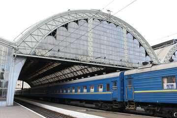 Fototapeta premium Railway station in Ukraine