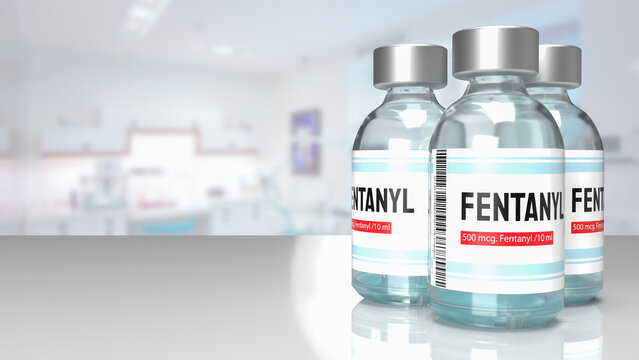 The fentanyl for medicine or drug concept 3d rendering.