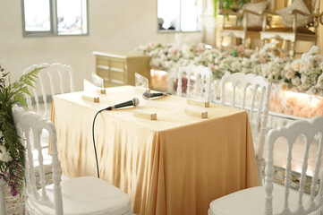 Table decoration for the wedding ceremony            