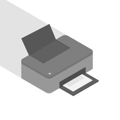 Illustration vector graphic of isolated isometric printer.