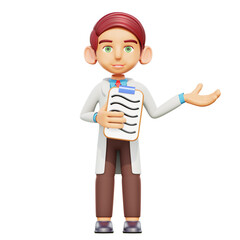 3d illustration male doctor explaining