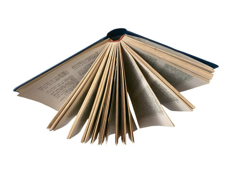 Opened book, cut out isolated