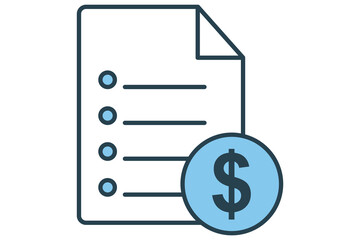 invoice icon. icon related to financial transactions. flat line icon style. element illustration