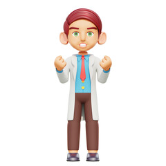 3d illustration angry doctor
