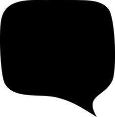 Speech bubble silhouette icon vector illustration. Comic bubble symbol hand drawing design element