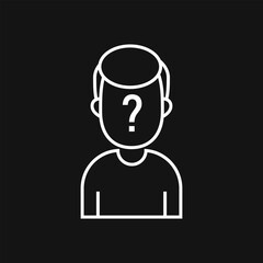 wanted man, suspect, question mark outline icon. law and justice, mysterious man