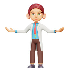 3d illustration confused male doctor