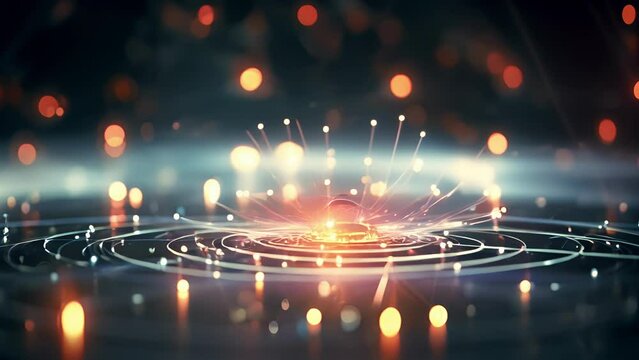 Closeup of a single photon appearing and disappearing as an electron undergoes a spontaneous emission in an atom.