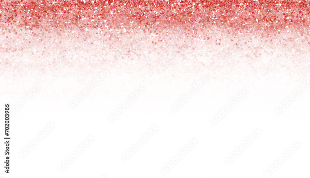 Wall mural red glitter stary sparkles shiny frame.red glitter on transparent background.