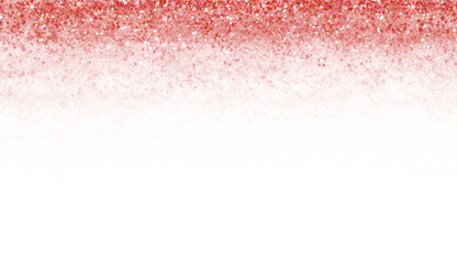 Red glitter stary sparkles shiny frame.Red glitter on transparent background.