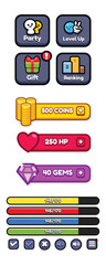Casual Mobile Game User Interface Vector Assets