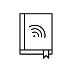 Online book outline icons, minimalist vector illustration ,simple transparent graphic element .Isolated on white background