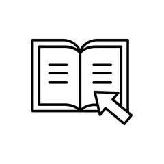Online book outline icons, minimalist vector illustration ,simple transparent graphic element .Isolated on white background