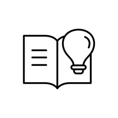 Creative book outline icons, minimalist vector illustration ,simple transparent graphic element .Isolated on white background